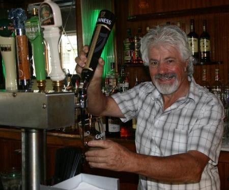 Tom Scanlon behind the bar Tom Scanlon behind the bar